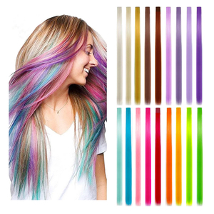 Shienin 37'' Shiny Hair 150 Strand Highlights Glitter Hair Extensions <strong>Tinsel</strong> for Carnival Festival Party - Product Image 5