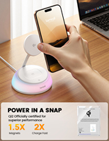 Station de charge sans fil certifiée Qi2 Lamicall T8L 4 en 1, chargeur magnétique rapide, support, veilleuse, station d'accueil pour smartphone, montre T7