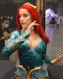 Nueva llegada: Escultura de resina, busto de Mera de pelo rojo, estatua de tamaño real del superhéroe <span class=keywords><strong>Aquaman</strong></span> para colección. - Product Image 3