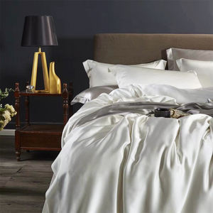 100% soie de mûrier luxe doux drap-housse drap plat double taille usine en gros literie en soie personnalisée - Product Image 6