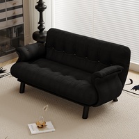 Fauteuil décontracté vintage de style français, couleur crème, pour une personne, petit appartement, tissu amovible et lavable, pieds hauts, rembourrage en latex
