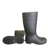 Bottes de pluie longues en PVC noir imperméables et antidérapantes, chaussures de jardin imperméables et antidérapantes