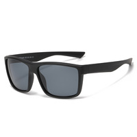 Lunettes de soleil polarisées carrées unisexes en caoutchouc TPEE, monture souple, pour adultes, hommes et femmes, verres dégradés noirs, lunettes de soleil souples