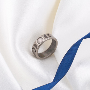 <b>Moon</b> Phase Pattern <b>Ring</b> Antique Silver Unisex Fashion Jewelry Gift - Product Image 4