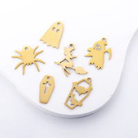 Pendentifs d'Halloween personnalisés en acier inoxydable en gros – Breloques fantôme, chauve-souris, araignée pour bijoux fantaisie personnalisés DIY, cadeaux effrayants en vrac