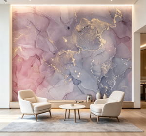 2023 New Mural Custom Size <strong>Marble</strong> Texture <strong>Wallpaper</strong> pink <strong>Purple</strong> Yellow - Product Image 4