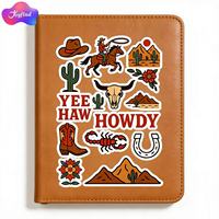 Feuilles d'autocollants adhésifs personnalisées style cowboy, découpées à la forme, imperméables, couleur et logo personnalisés, format A6