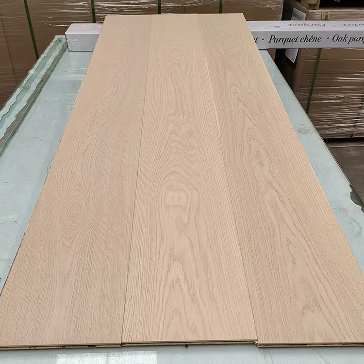 Pavimenti in legno multistrato multistrato di prima qualità in rovere bianco francese largo 10-1/4 pollici per interni