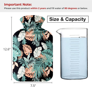 <span class=keywords><strong>Bouillotte</strong></span> en caoutchouc personnalisée de 2 L avec housse en polaire pour réchauffer les mains et soulager la douleur, et couvertures en polaire en gros - Product Image 2