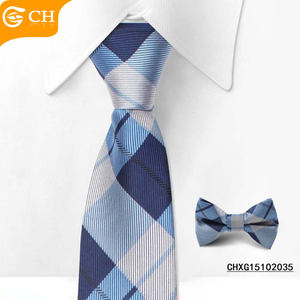 Corbatas tejidas OEM y ODM de fabricante profesional, corbatas ajustadas de poliéster a cuadros escoceses con estampado, corbatas con cremallera escolares personalizadas para niños - Product Image 3