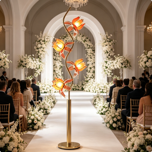 <span class=keywords><strong>Lampada</strong></span> da Terra a LED a Forma di Loto per Matrimoni, Base E27, Design Moderno, Luce RGB Regolabile, Decorazione Sospesa - Product Image 5