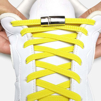 Lacets de chaussures élastiques plats sans nœuds WEGOODZF personnalisés de 8 mm de large avec boucle magnétique en métal, paire sans nœuds en polyester