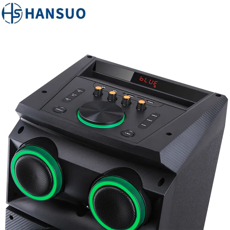 HANSUO speaker studio monitor TWS aktif portabel, pemutar karaoke woofer layar tampilan daya tinggi 10 inci HS-TD10V3