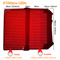 Sac de thérapie infrarouge professionnel 2026 avec 2700 LED, version 3D, pour le corps entier, coussin de récupération par photobiomodulation NIR