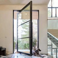 Portes d'entrée pivotantes en verre trempé, design moderne, rotation multi-angles, haute qualité, réduction du bruit