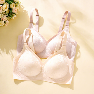 CHUANGERM OEM Nuovo Reggiseno da Donna in Stile Cinese con Jacquard Goffrato, Senza Cuciture, Sottile, con Supporto in Gel, Push-up, Taglie Grandi - Product Image 1