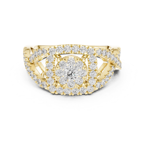 Bague en or et diamants pour femme, élégante et brillante, idéale pour les mariages, les fiançailles, les fêtes et l'usage quotidien - Product Image 4