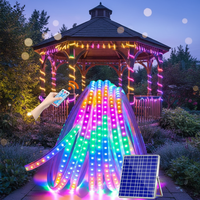 Bandes lumineuses LED RGB étanches pour l'extérieur, pour villa, jardin, éclairage architectural paysager, bandes lumineuses néon RGB solaires étanches