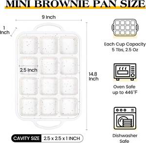 MUYULINS - Molde para Pastel Cuadrado de Silicona con Marco Metálico Reforzado, Antiadherente, Libre de BPA, con Certificación LFGB, para 12 Porciones, Bandeja para Muffins Estilo Americano - Product Image 6