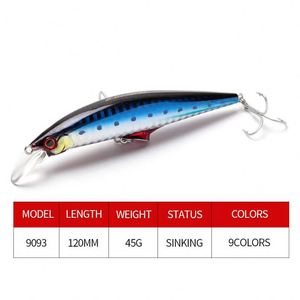 Señuelo de Pesca Tipo Lápiz de Hundimiento Rápido, 120 mm, 45 g, Material ABS con Anzuelos para Pesca en Agua Salada y Dulce, Cebo Artificial de Largo Alcance - Product Image 3