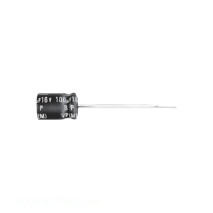 Condensateur bipolaire traversant 470 µF, canal fabricant UVP1C471MPD1AA, en aluminium, 16 V - Product Image 1
