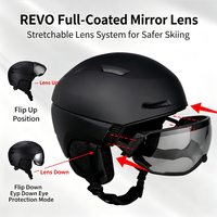 Casque de ski intégré avec lentille extensible ABS EPS HT-80 CN/GUA pour hommes et femmes, taille unique, équipement de protection de ski, OEM ODM, vente en gros