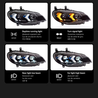 Accesorios de Lámparas para Auto Modificados para X6 E71, Conjunto de Faros 2008~2014, Lente de Luz Diurna LED de Doble Color con Diseño de Flecha