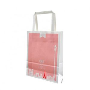Custom Party Shopping <b>Gift</b> <b>Small</b> Brown White Kraft Paper Bag with logo for Bakery Coffee - Product Image 5