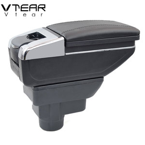 Vtear para Opel <span class=keywords><strong>Corsa</strong></span> Reposabrazos de la tienda central de almacenamiento caja de hilo rojo coche-estilo interior ABS brazo resto accesorios 11-13 - Product Image 4