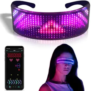 Óculos de sol programáveis Bluetooth Smart App com tela LED óculos luminosos iluminados para festas óculos de sol LED