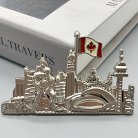 Aimant de réfrigérateur 3D en métal personnalisé, souvenir touristique du Canada, décoration d'intérieur sur le thème des pays du monde, avec forme, couleur et logo sur mesure