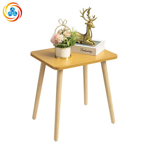Modern <b>Small</b> Wood Coffee <b>Table</b> with Stable Structure for Living Room Bedroom Apartment Use-Square Design Storage Rack - Product Image 2