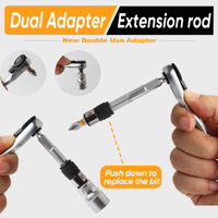 Adaptateur de embouts et de douilles 2-en-1 KIWALL, support d'extension à double usage à queue hexagonale de 1/4 po à dégagement rapide pour perceuse électrique et visseuse à chocs