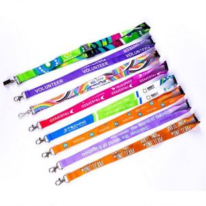 High Quality Customized Sublimation Fixed <b>Polyester</b> Printing ID Card Holder <b>Lanyard</b> with Hook - Product Image 4