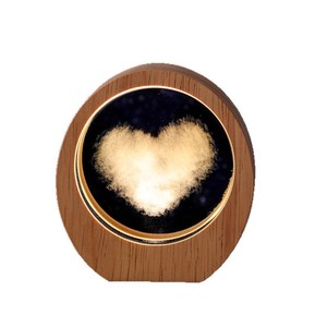 Lampe de nuit en bois avec cadre en cristal géométrique 3D, base éclairée, décorations de bureau créatives, cadeaux souvenirs, vente en gros d'usine - Product Image 5