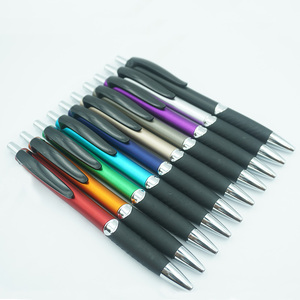 Roller Ball Point Pen Promote Metallic Colored Barrel Custom Writing Promotional Plastic Ballpoint Pen With Printed Logo