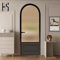 Style européen Patio antique balançoire moderne verre trempé conception blanche alliage d'aluminium portes françaises arquées intérieur