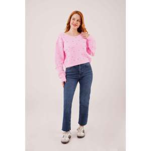 Pull rose dos nu pour femme avec strass, manches longues, style Y2K, tricot anti-boulochage - Product Image 5