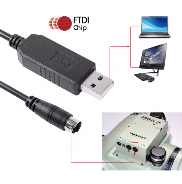 USB RS232 Cable FTDI FT232RL USB RS232 to Mini Din 4Pin/6pin/8pin Male Cable for Temma to PC Connection USB-TRS02320