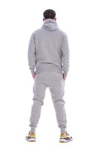 OEM Solid Grey Polyester muscle fit Gym tracksuit jogger suits casual workout training tracksuits for men - Product Image 2