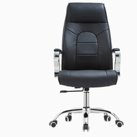 Chaise de bureau exécutive ergonomique moderne réglable en acier inoxydable avec appui-tête réglable en hauteur, pivotante, pour le bureau à domicile