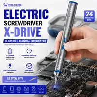 Tournevis électrique de précision MECHANIC X-Drive avec rotation avant-arrière, 24 embouts S2 pour la réparation de téléphones, montres et circuits