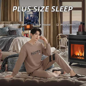 Conjunto Casual de Pijamas Térmicas Modernas de Invierno para Hombre, Talla Grande - C - Product Image 2