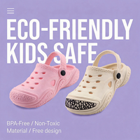 OLICOM Sabots écologiques pour garçons et filles, chaussures de protection des orteils, sandales, claquettes, pantoufles d'été pour enfants, plage, piscine, eau, douche
