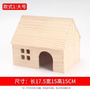 Casa de Madera para Hámster, Refugio para Mascotas de Madera Maciza, Refugio para Animales Pequeños, Duradero para Uso en Interiores - Product Image 5