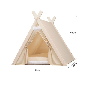 Tente élégante et confortable pour chat du fabricant, maison, <span class=keywords><strong>grand</strong></span> espace, <span class=keywords><strong>tipi</strong></span> en bois, coussin épais, solide, mode classique pour chiens et chats - Product Image 3