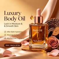 Huile de massage corporelle en gros à l'argan, rose et oud, sans alcool, parfum longue durée, hydratation après la douche, huile de soin corporel pour le Moyen-Orient