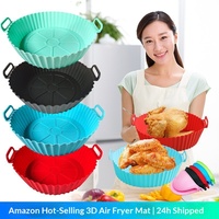 Tapis en silicone pour friteuse à air 60g, pliable, pour cuisson et four à micro-ondes, qualité alimentaire, résistant à l'huile et aux hautes températures HSM-KP7