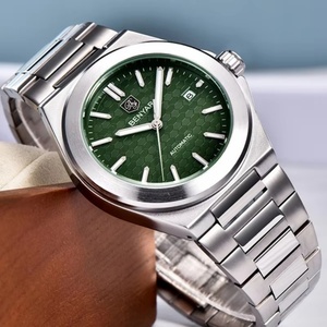 BENYAR BY-5219M Fully Automatic Mechanical <b>Watch</b> for Men's Business Leisure <b>Watch</b> Luxury <b>Silver</b> Night Light Waterproof <b>Watch</b> - Product Image 3