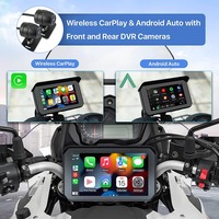 Inalámbrico Carplay motocicleta Android Auto navegación GPS pantalla impermeable IPX7 Dashcam moto cámara con pantalla táctil de 5 pulgadas